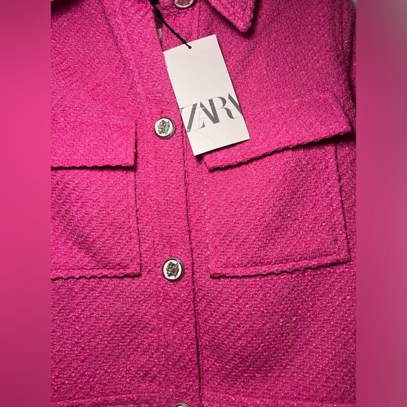 Zara Pink Button-Up Jacket - Picture 2 of 5